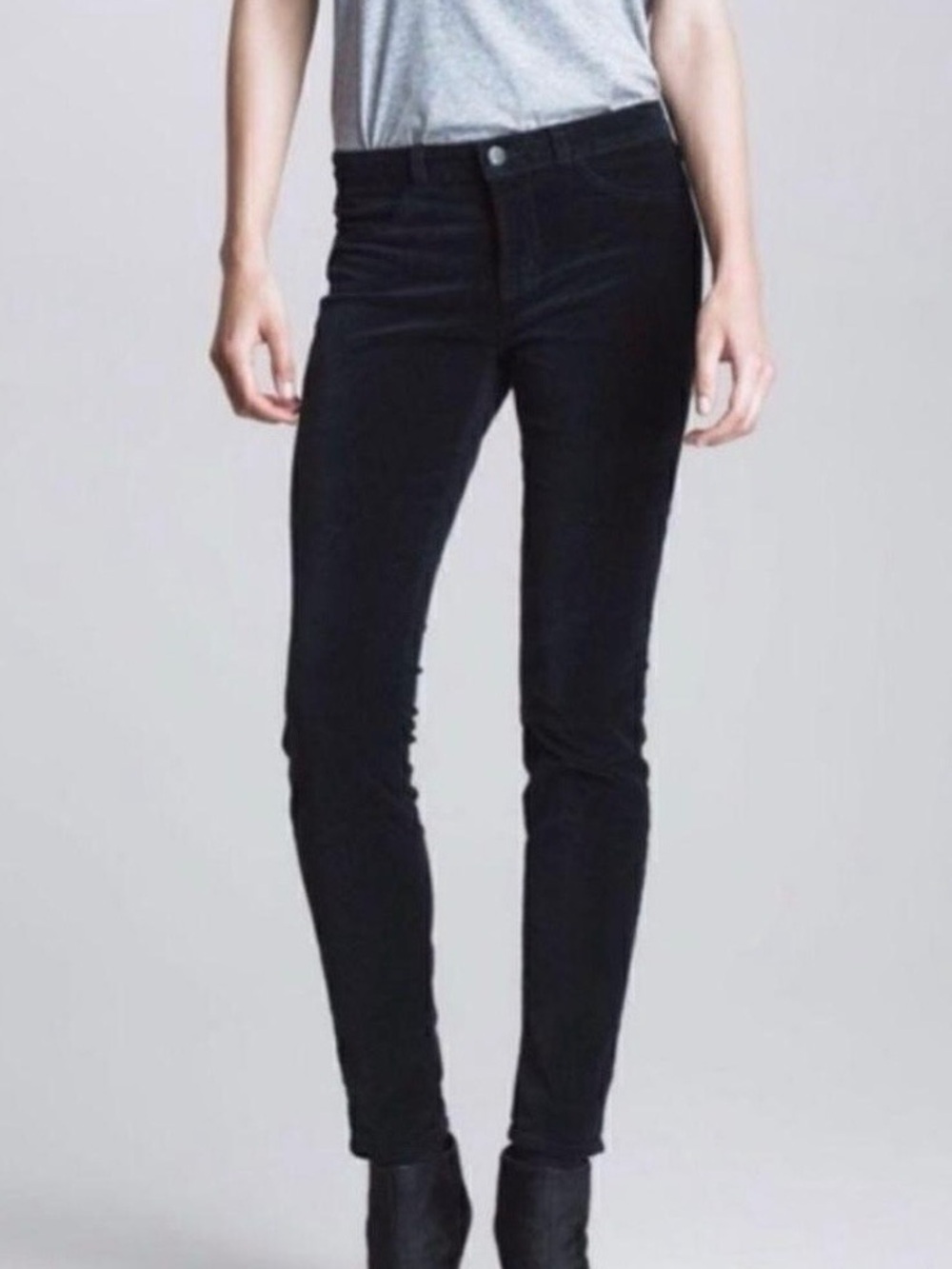 EUC J Brand Black Maria Velvet Skinny Pant Size 27